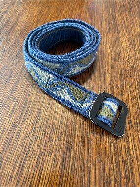 Patagonia Friction Belt nylon aluminum buckle Blue tan green one size 38 inch